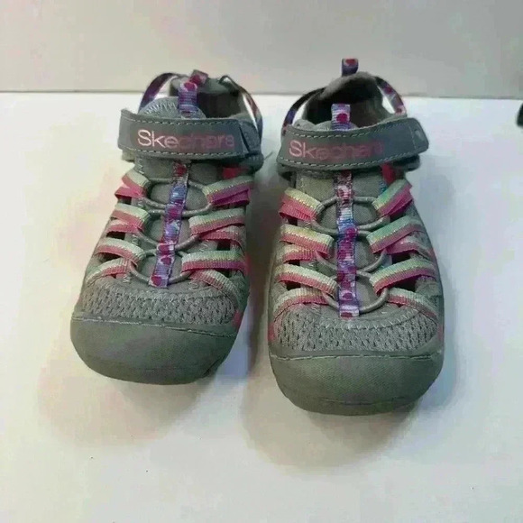 Skechers Sandal Shoes Girls Sz 11 Gray Multi Color - Picture 4 of 9
